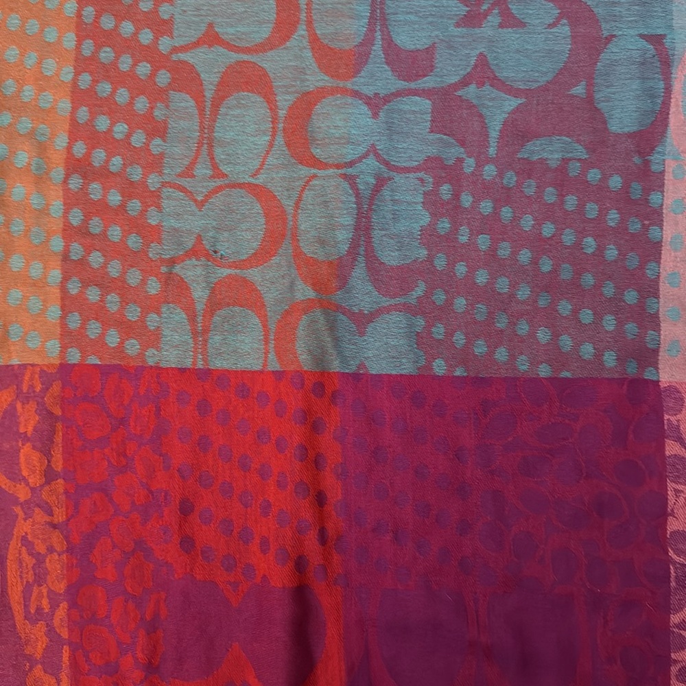 Colorful Coach Patterned Scarf - Picture 5 of 5
